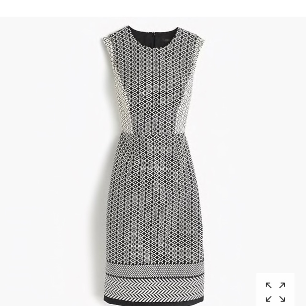 JCREW BLACK/WHITE PANELED SHEATH DRESS